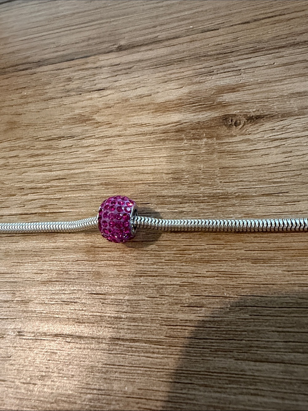 Pink Crystal Pavé Bead Charm Bead